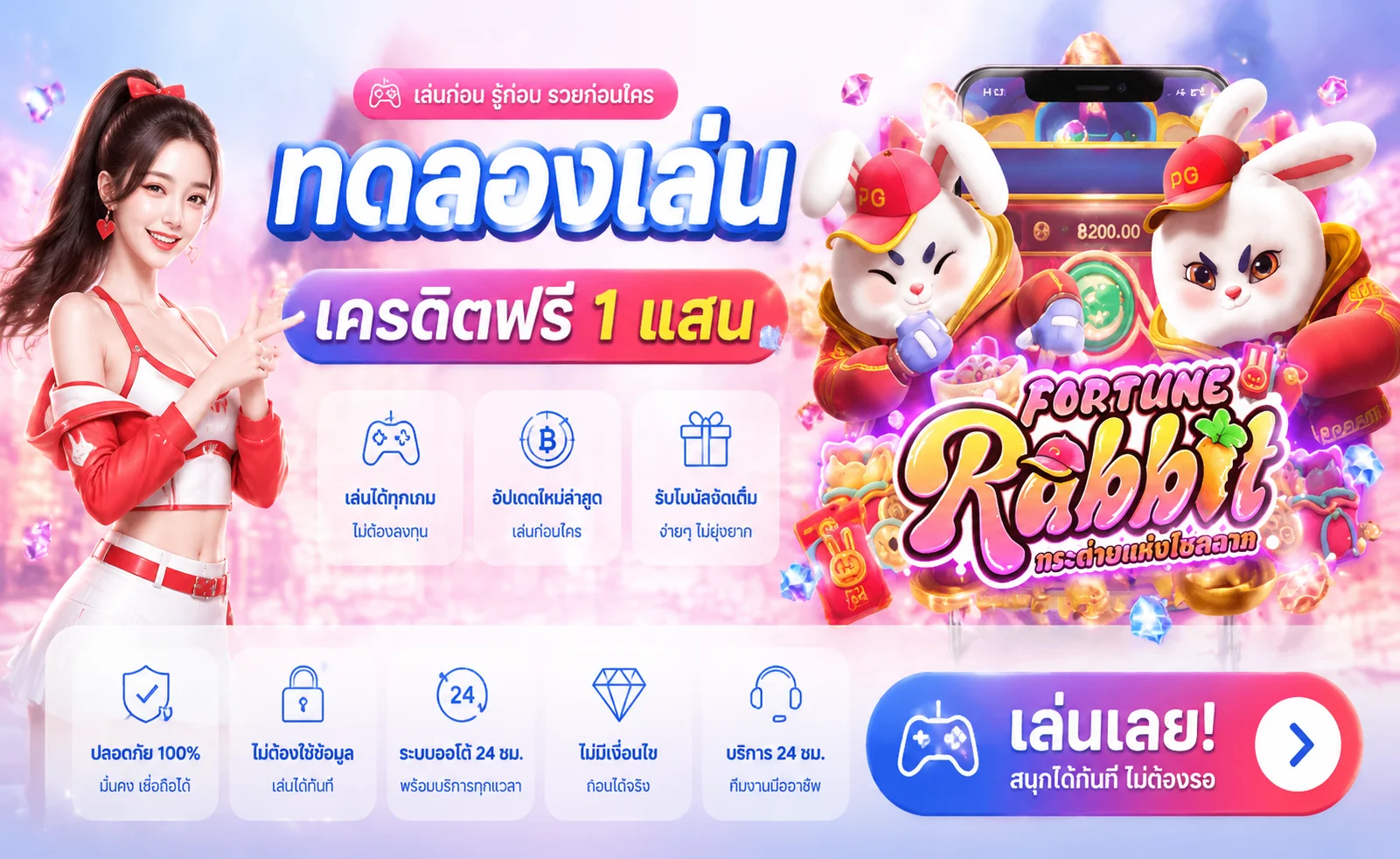 ทดลองเล่นสล็อตฟรี Thailottplus รวมเกม PG Slot ยอดนิยม